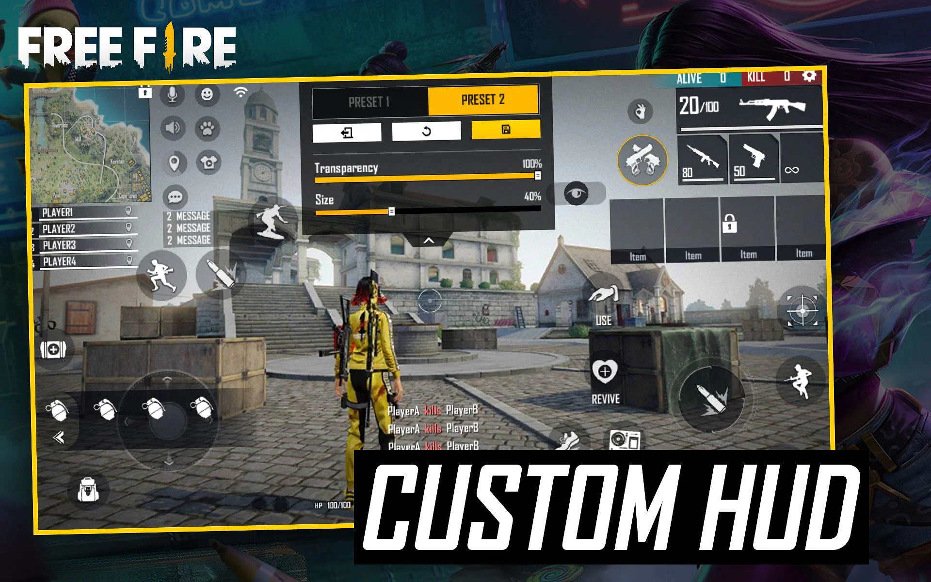 Como configurar HUD personalizado no Free Fire