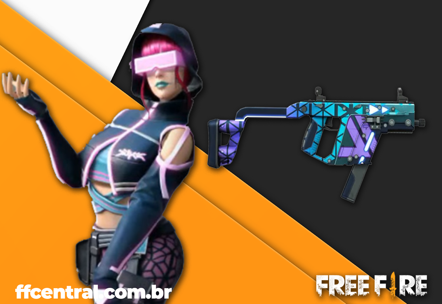 Desconto dos Sete Free Fire: Conjunto Cybermina e Vector Cybermina