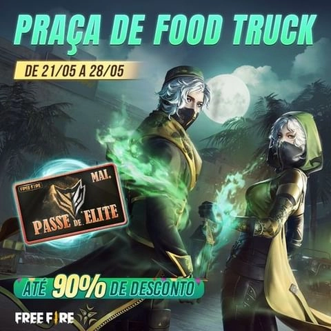 Passe de Elite Barato Free Fire: Evento Praça do Food Truck começa amanhã, 21 de maio