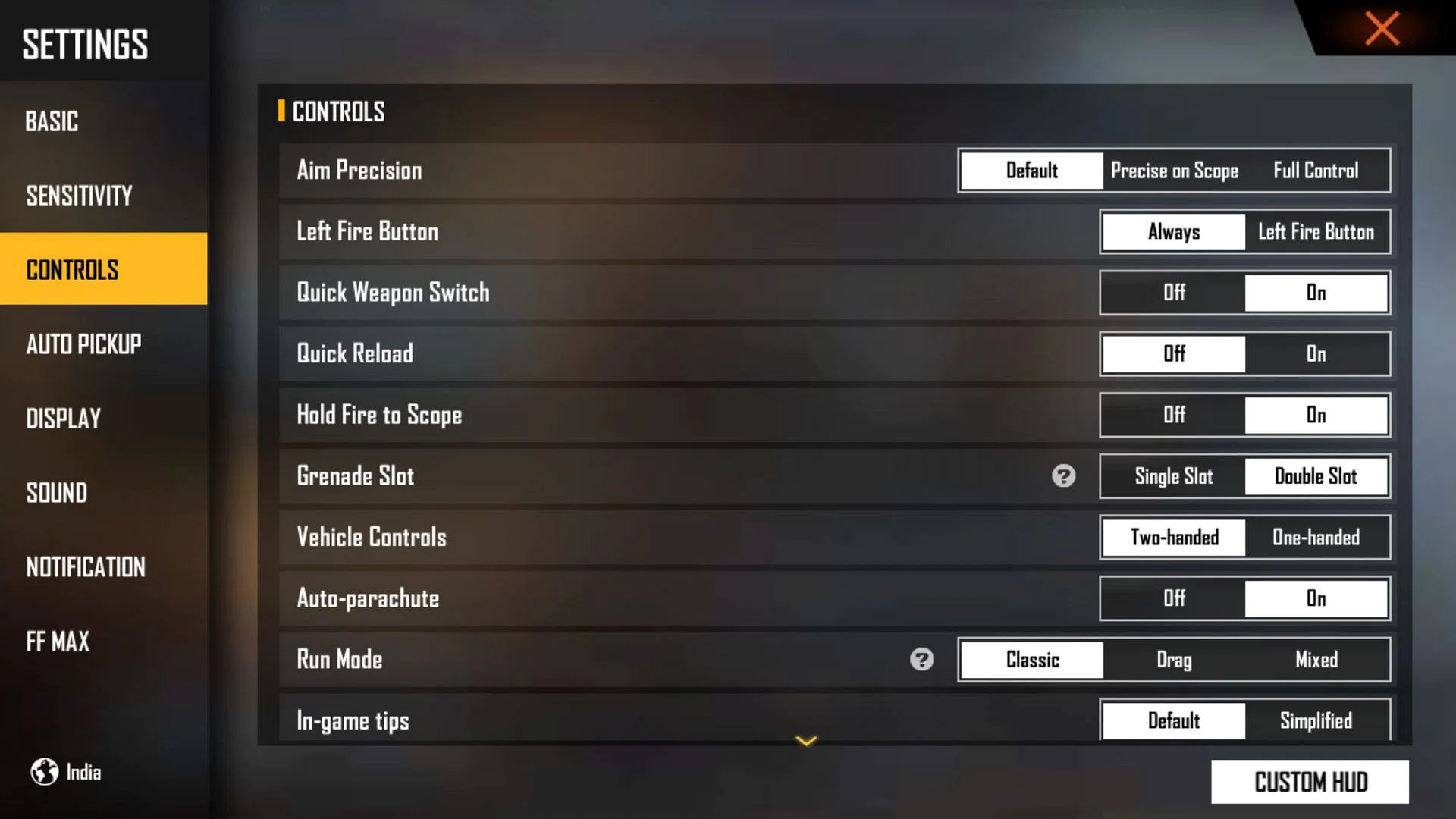 Melhor sensibilidade do Free Fire e configurações de controle para headshots e movimentos rápidos