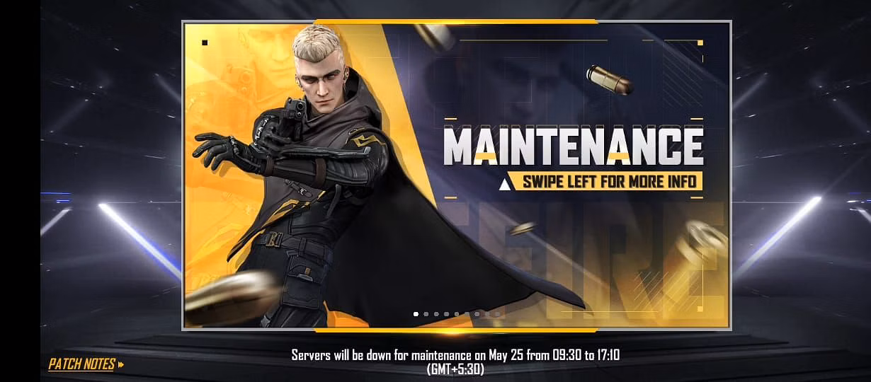 free fire atualização ob34 horários inicio termino manutenção