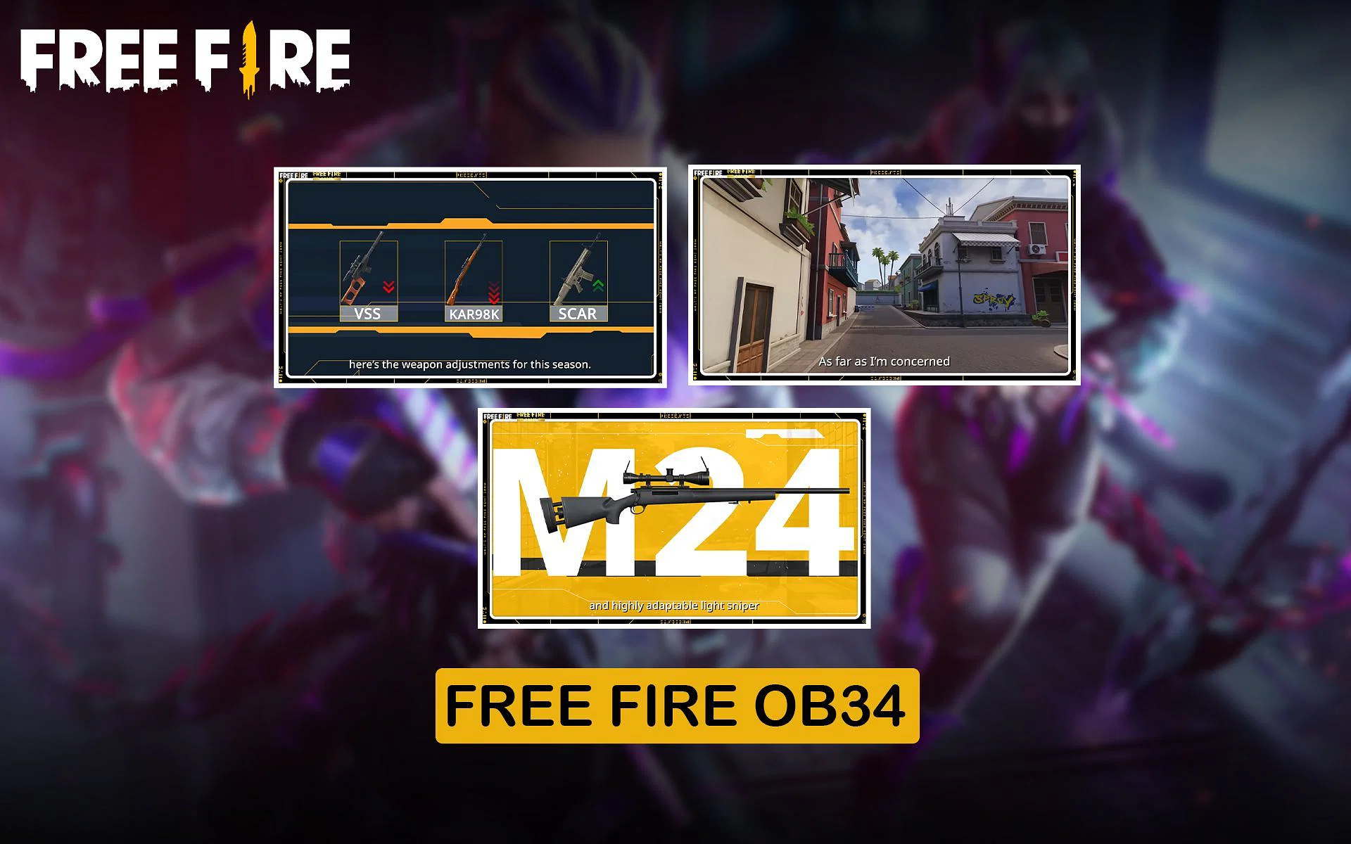 free fire notas iniciais patch ob34