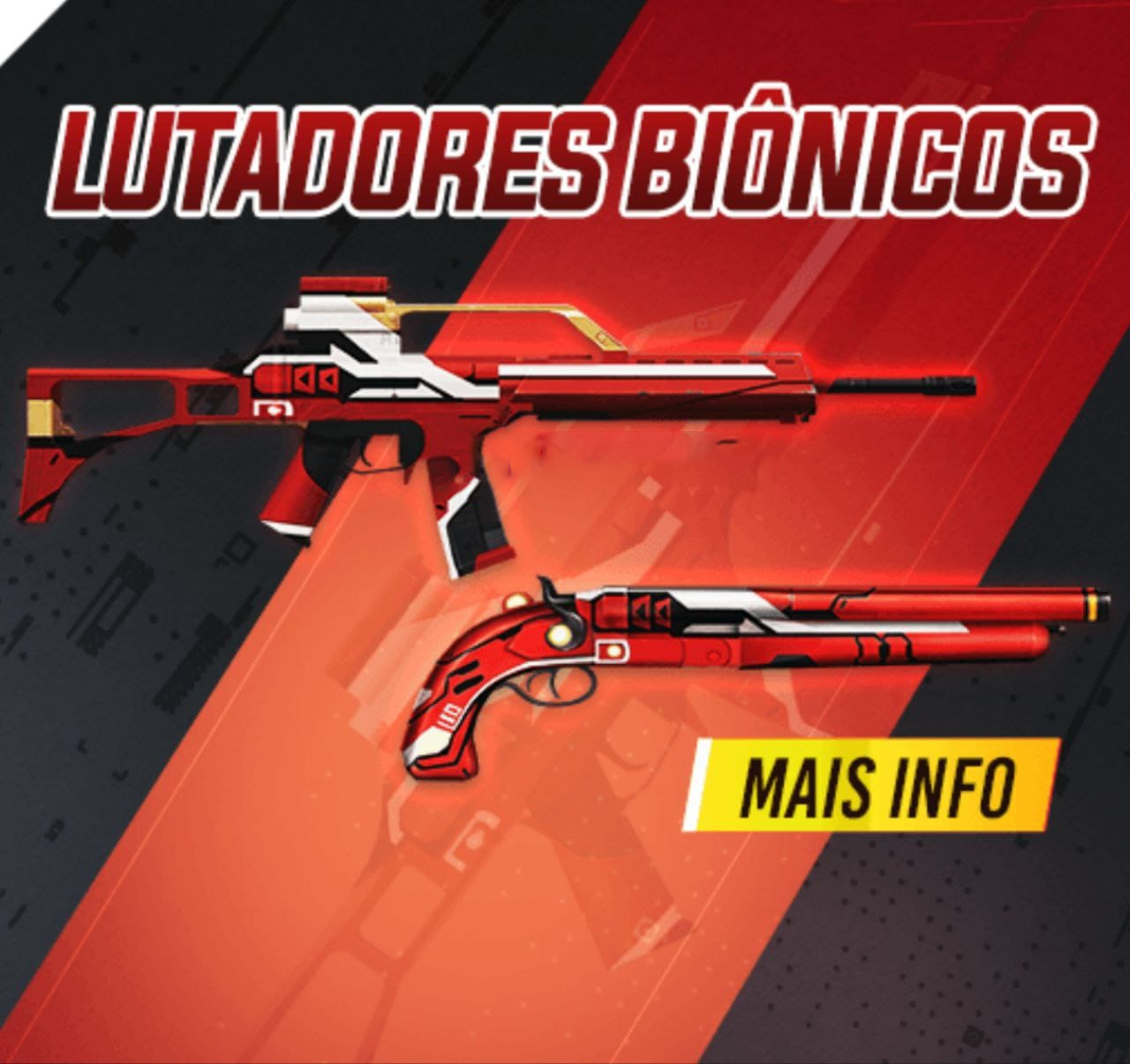 Arma Royale Free Fire Junho 2022 Skins G36 e M1873 Lutadores Biônicos disponíveis no dia 28 de Junho