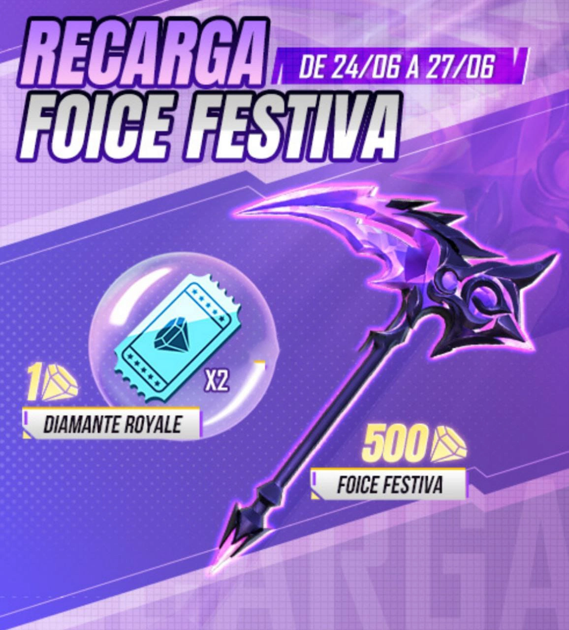 Evento Recarga Free Fire Foice Festiva chega em 24 de junho