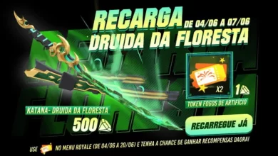 Evento Recarga Free Fire Katana “Druida da Floresta” chega em 04 de junho