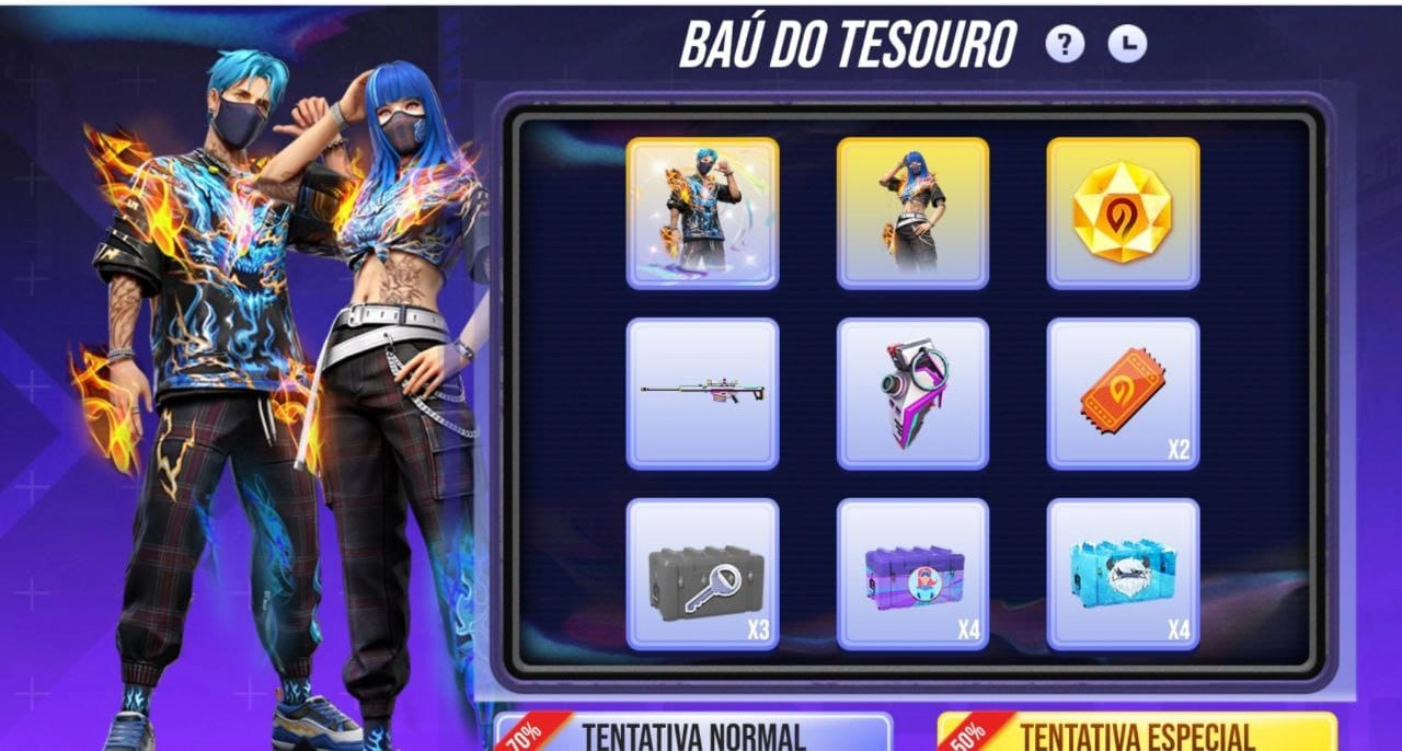 Baú do Tesouro Free Fire Conjunto Ira e Fúria Sobre Rodas chega dia 3 de junho