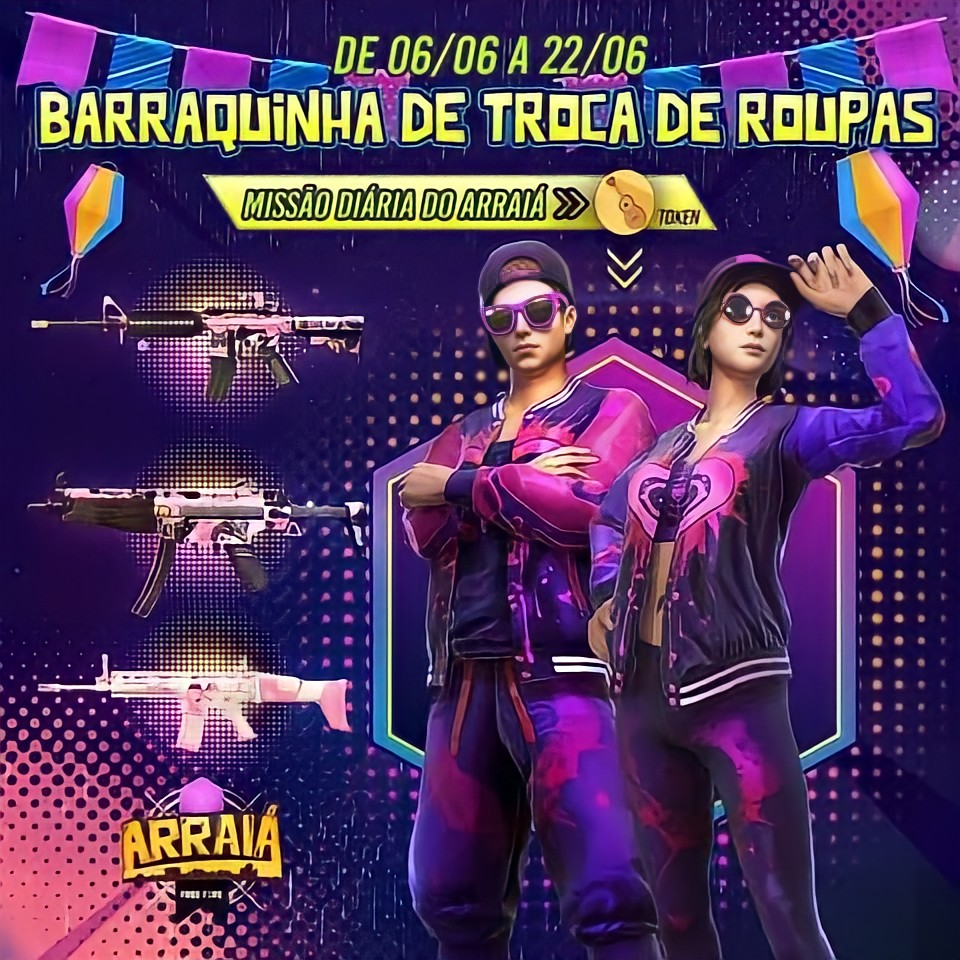 Calendário Arraiá Free Fire 2022