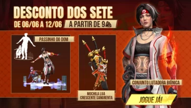 Desconto dos Sete Free Fire: Como pegar o Conjunto Lutadora Biônica