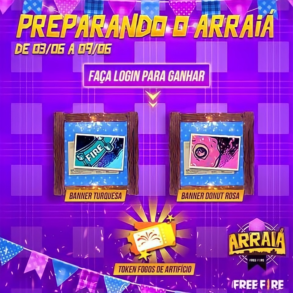 Calendário Arraiá Free Fire 2022