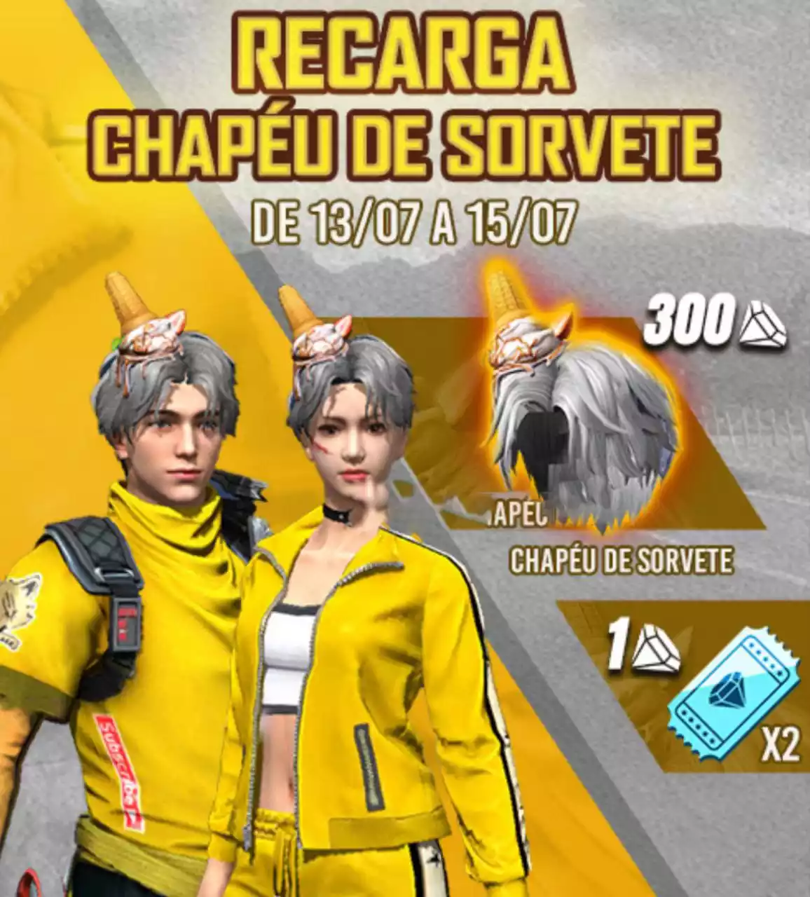 Evento Recarga Free Fire: Chapéu de Sorvete chega em 13 de julho