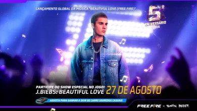 Free Fire X Justin Bieber Evento de lançamento da música Beautiful Love contará com recompensas e mais