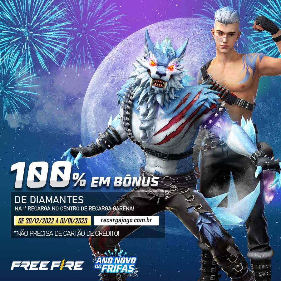 Free Fire: Evento de recarga tem bônus de até 100% em diamantes