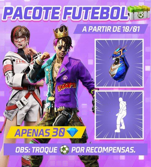 Pacote Futebol no Free Fire em 10 de janeiro de 2023